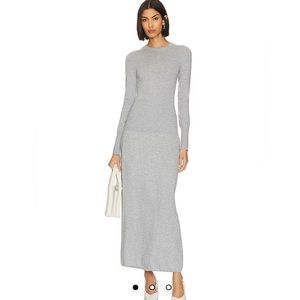 L’Academie Siani gray knit maxi dress small new with tags
